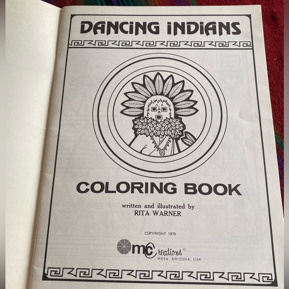 VTG 76’ Dancing Indians Coloring Book by Rita Warner. New! Never Used! - Picture 2 of 9